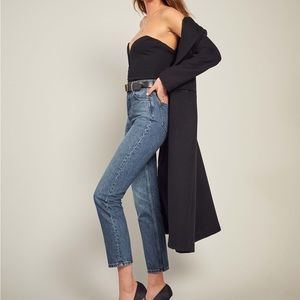 25 REFORMATION | Cynthia High Rise Straight Leg Cropped Vintage Wash Jeans Blue